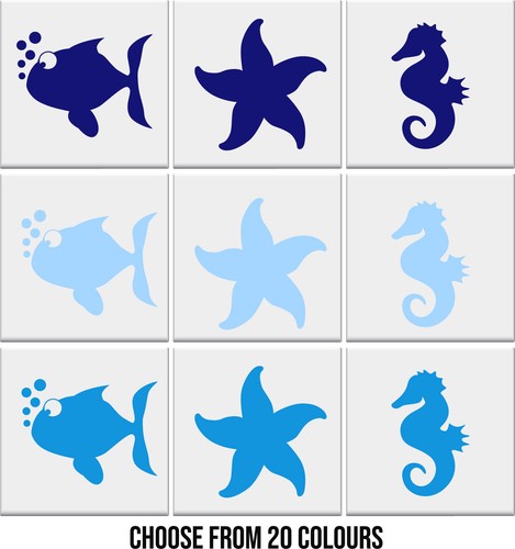 Bathroom tile stickers fish - stickers,