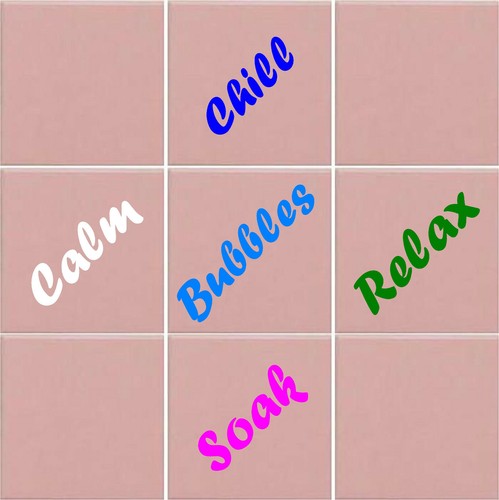 Bathroom words tile transfers - words,