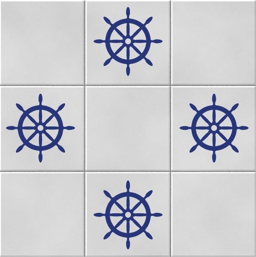 Ships wheel vinyl wall - wheel, tile