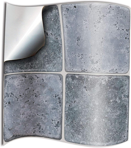 Grey kitchen tile stickers - kitchen,