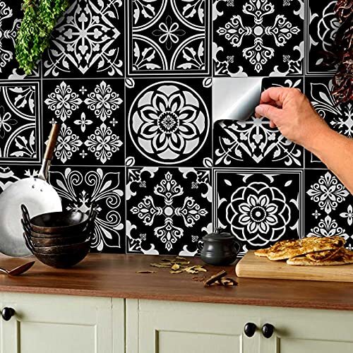 Black tile stickers - black,