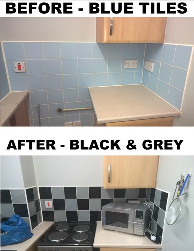 Tile stickers transfers black - stickers,