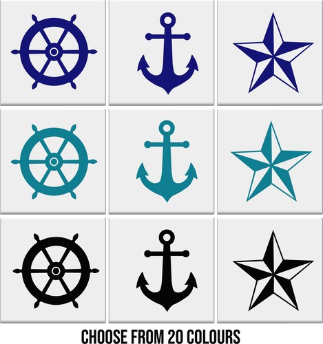 Bathroom tile stickers anchor - stickers,