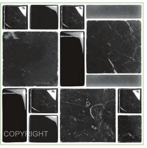 30pcs black mosaic - black, marble