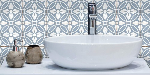 Modern blue tile - , transfers